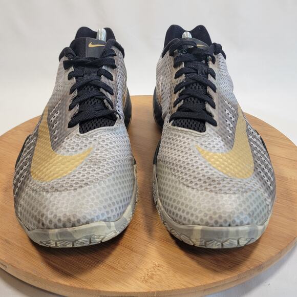 Nike Hyperlive Basketball Sneakers Shoes Men 10 Gray Gold - Picture 2 of 15